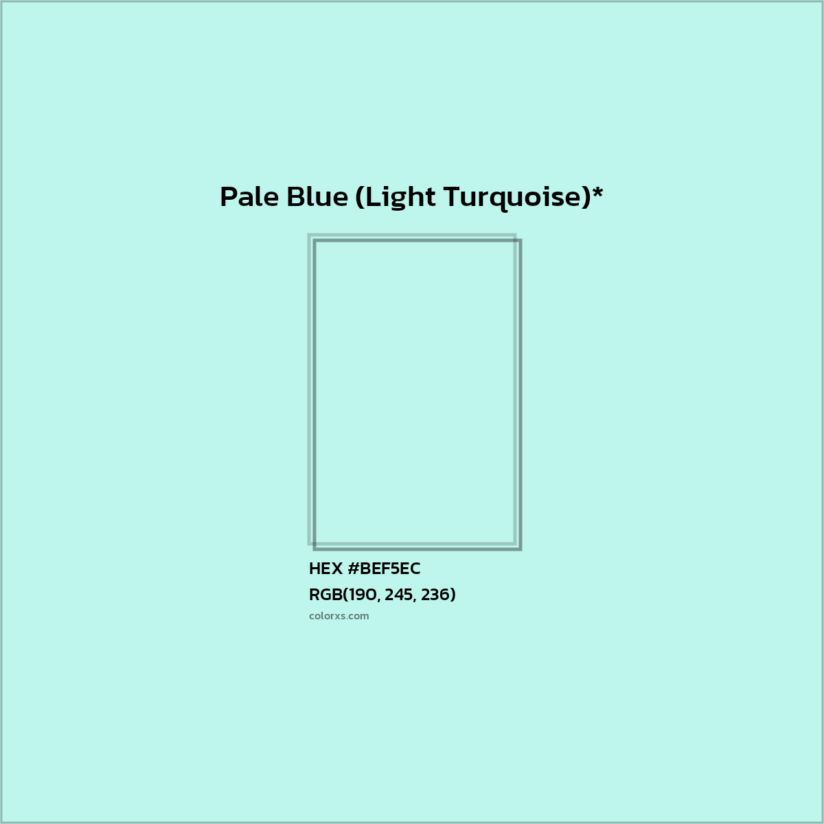 HEX #BEF5EC Color Name, Color Code, Palettes, Similar Paints, Images