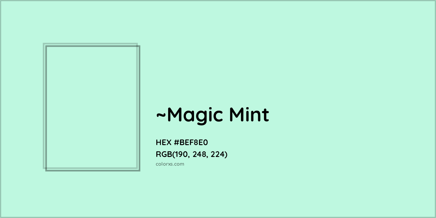 HEX #BEF8E0 Color Name, Color Code, Palettes, Similar Paints, Images