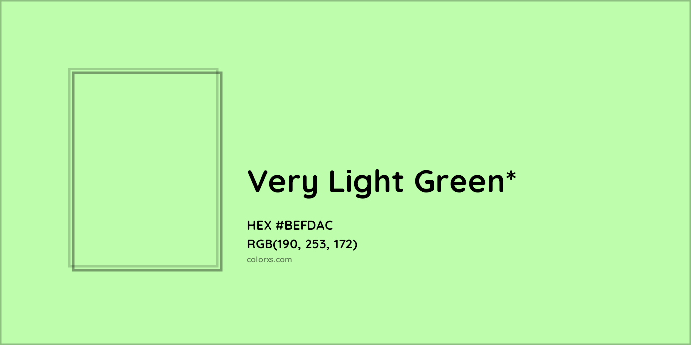 HEX #BEFDAC Color Name, Color Code, Palettes, Similar Paints, Images
