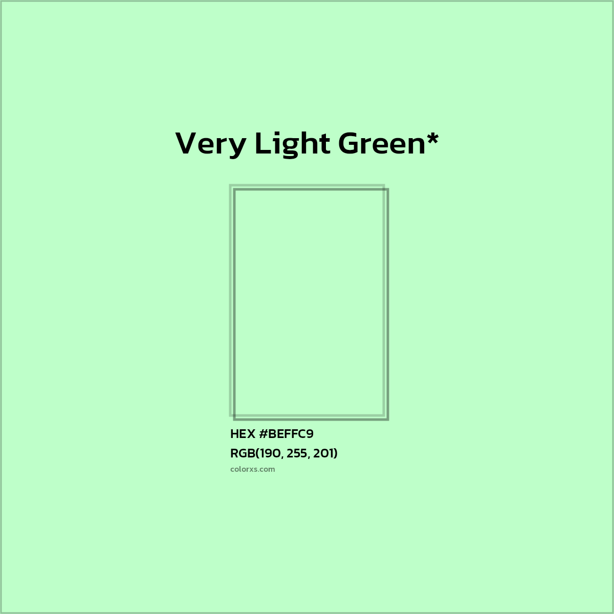 HEX #BEFFC9 Color Name, Color Code, Palettes, Similar Paints, Images
