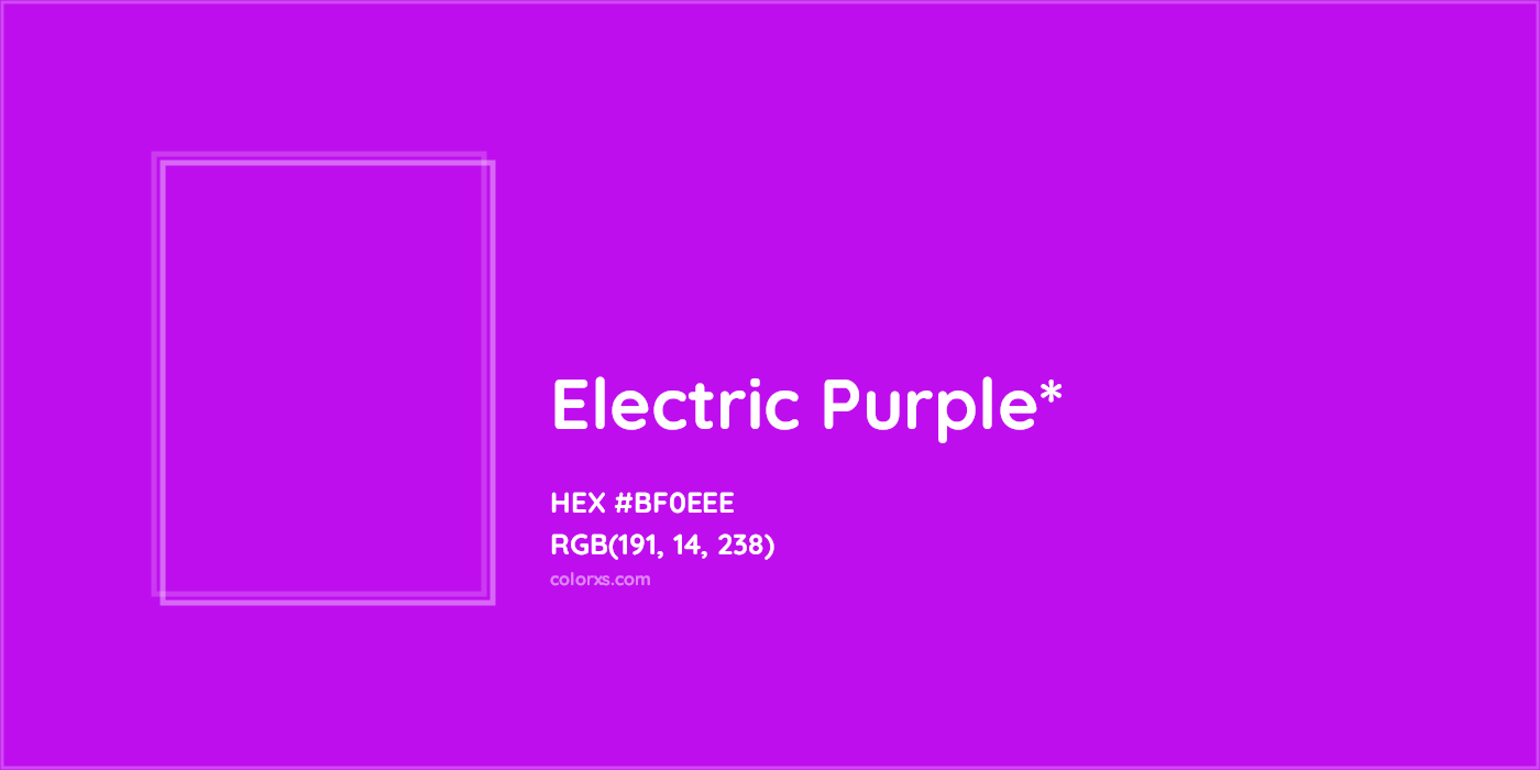 HEX #BF0EEE Color Name, Color Code, Palettes, Similar Paints, Images