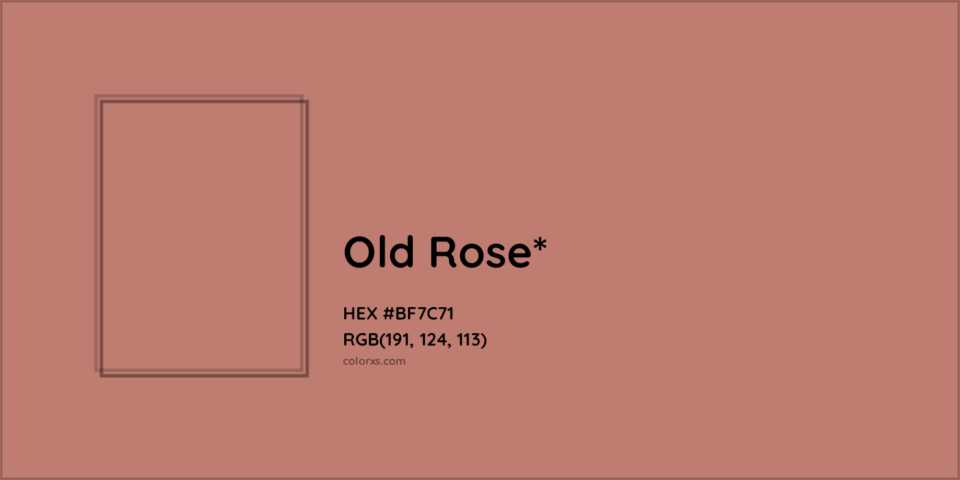 HEX #BF7C71 Color Name, Color Code, Palettes, Similar Paints, Images