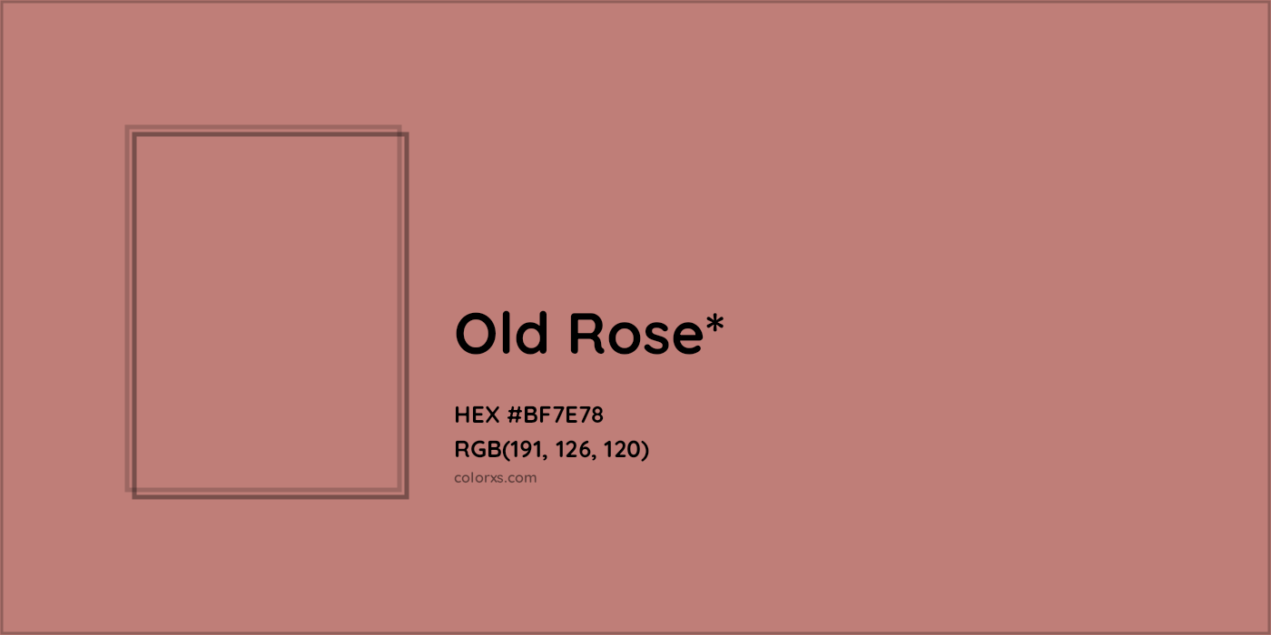 HEX #BF7E78 Color Name, Color Code, Palettes, Similar Paints, Images