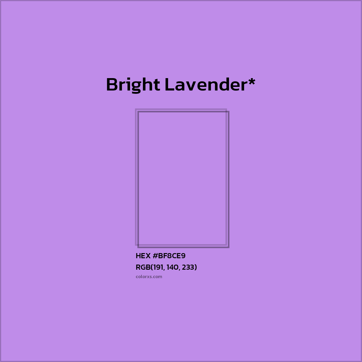 HEX #BF8CE9 Color Name, Color Code, Palettes, Similar Paints, Images