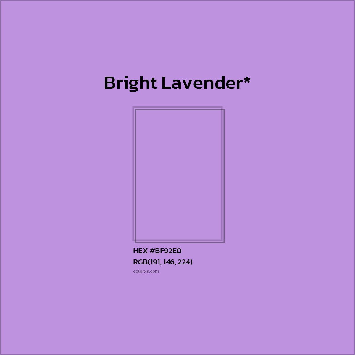 HEX #BF92E0 Color Name, Color Code, Palettes, Similar Paints, Images