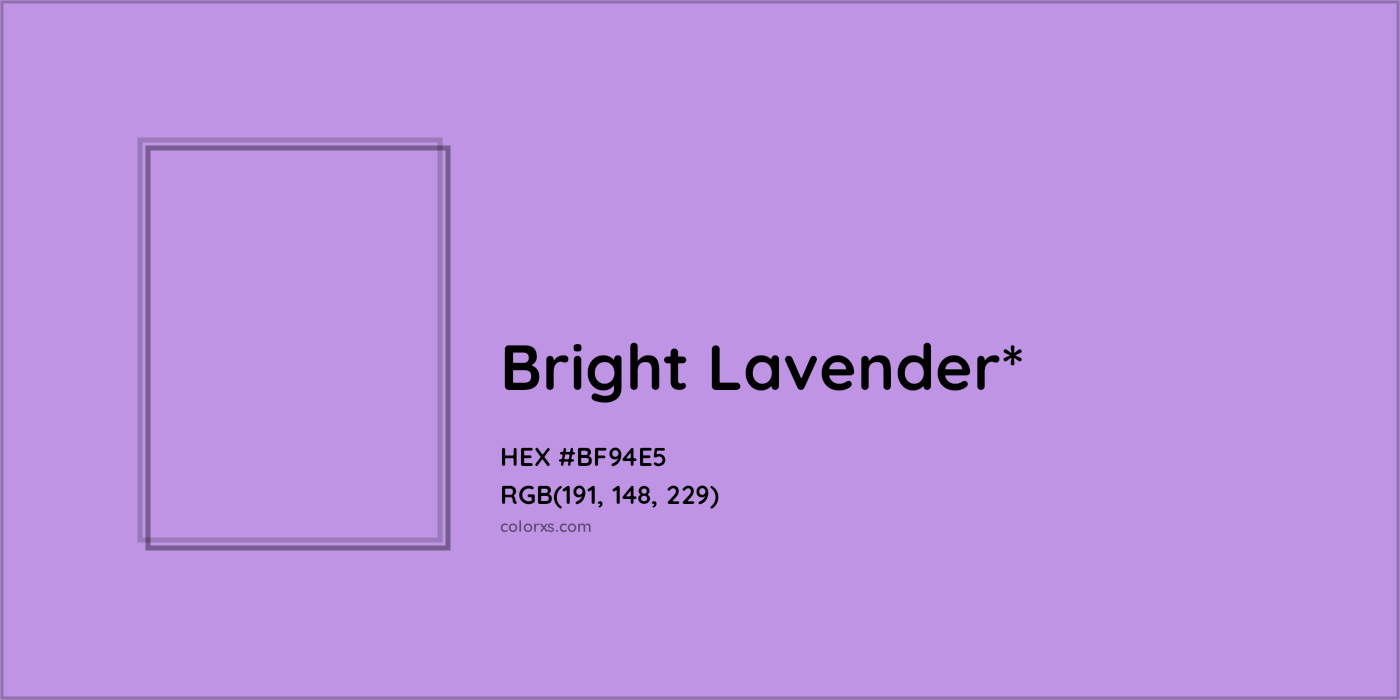 HEX #BF94E5 Color Name, Color Code, Palettes, Similar Paints, Images