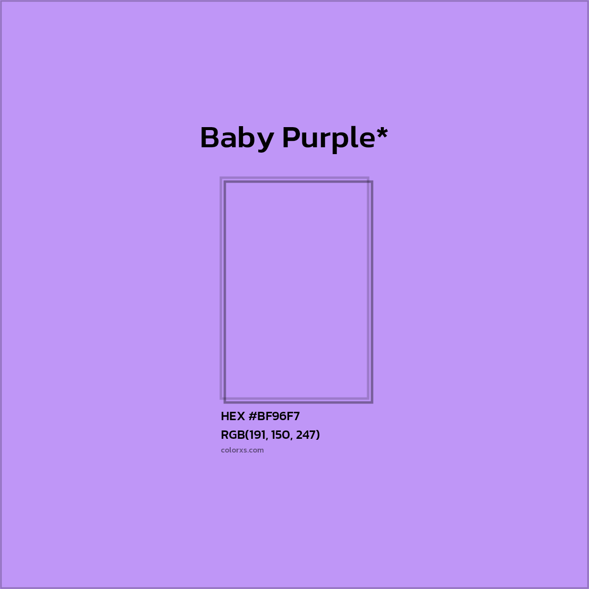 HEX #BF96F7 Color Name, Color Code, Palettes, Similar Paints, Images