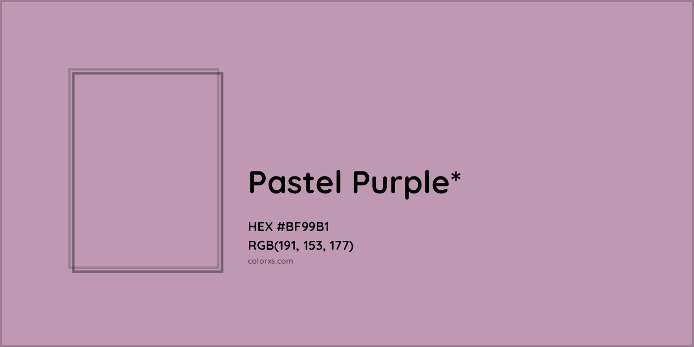 HEX #BF99B1 Color Name, Color Code, Palettes, Similar Paints, Images