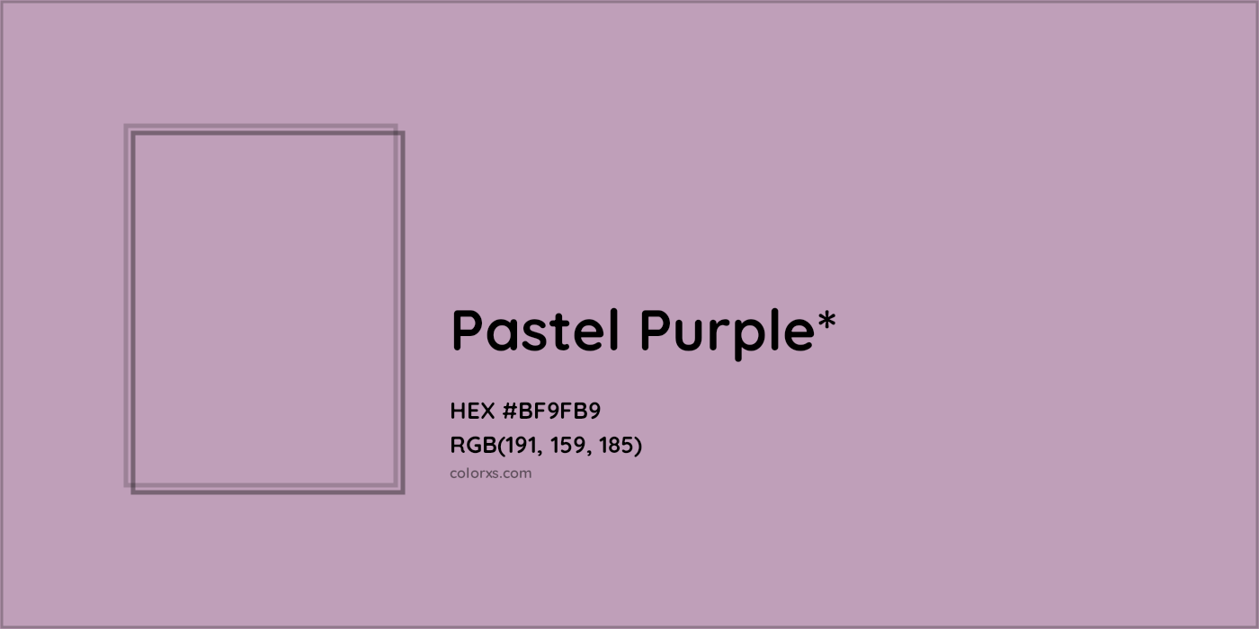 HEX #BF9FB9 Color Name, Color Code, Palettes, Similar Paints, Images