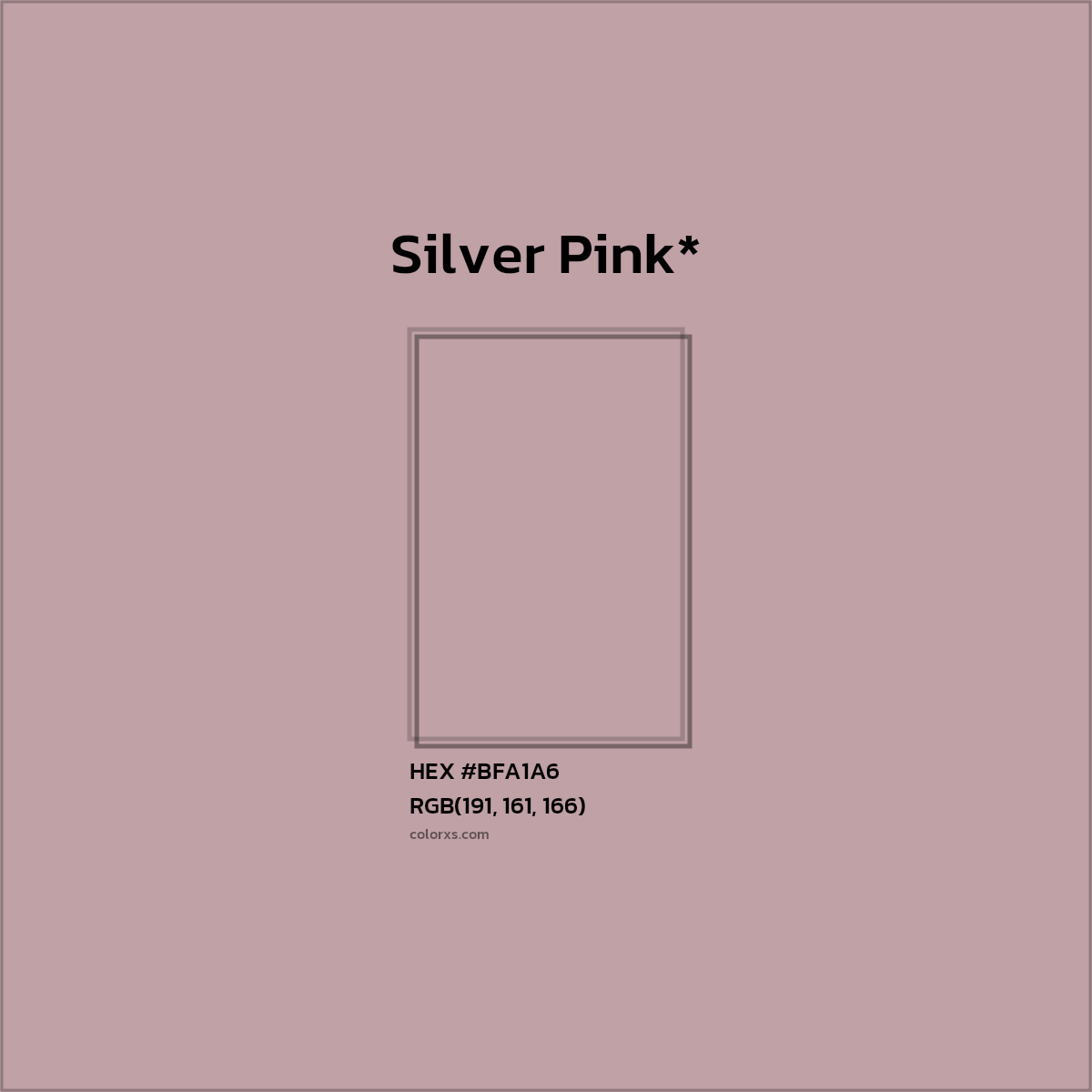 HEX #BFA1A6 Color Name, Color Code, Palettes, Similar Paints, Images