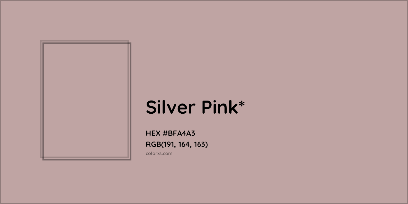 HEX #BFA4A3 Color Name, Color Code, Palettes, Similar Paints, Images