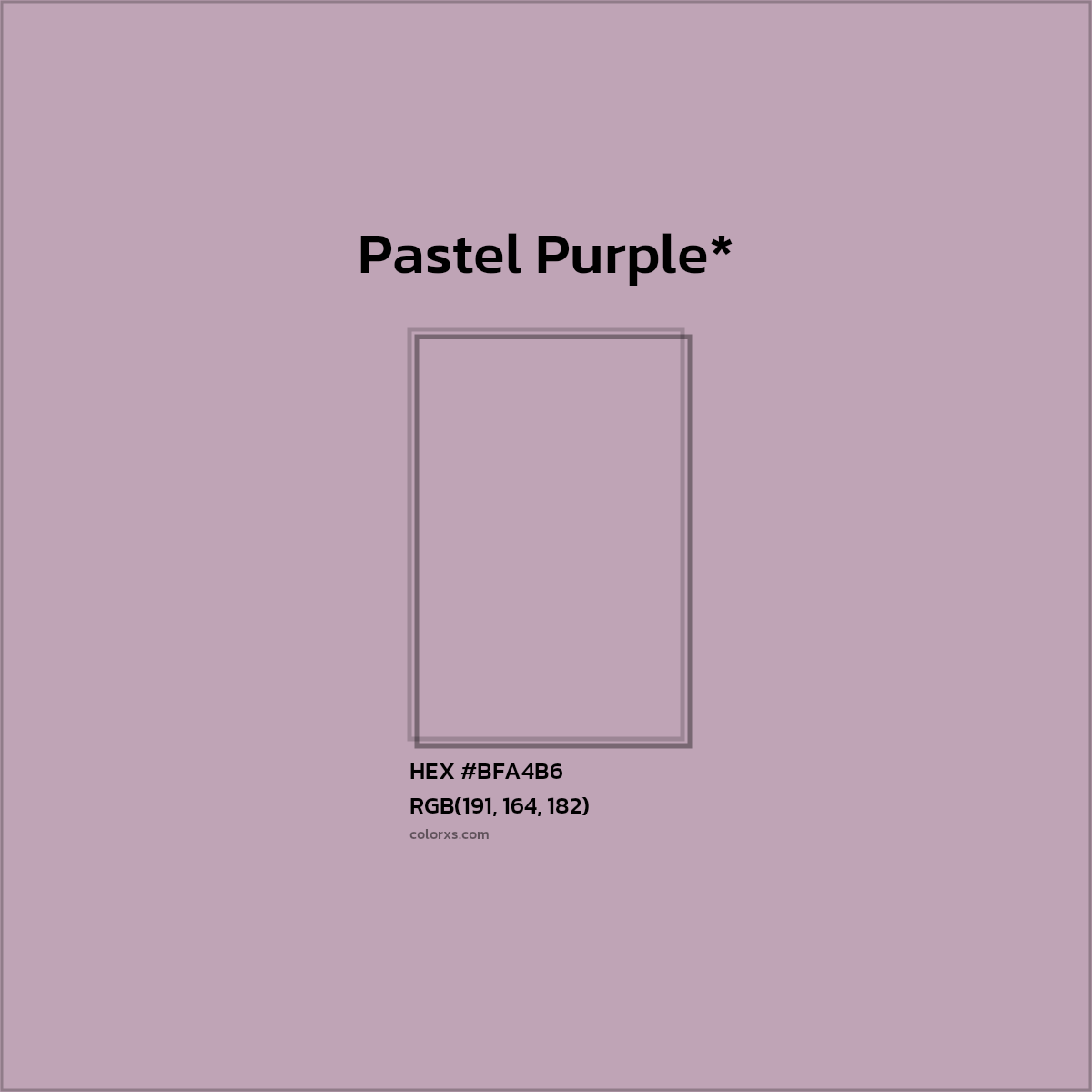 HEX #BFA4B6 Color Name, Color Code, Palettes, Similar Paints, Images