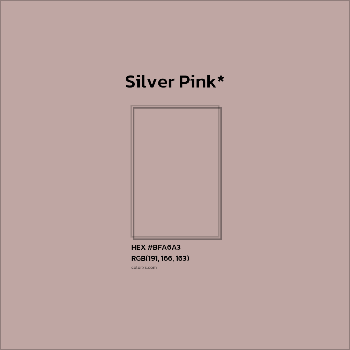 HEX #BFA6A3 Color Name, Color Code, Palettes, Similar Paints, Images