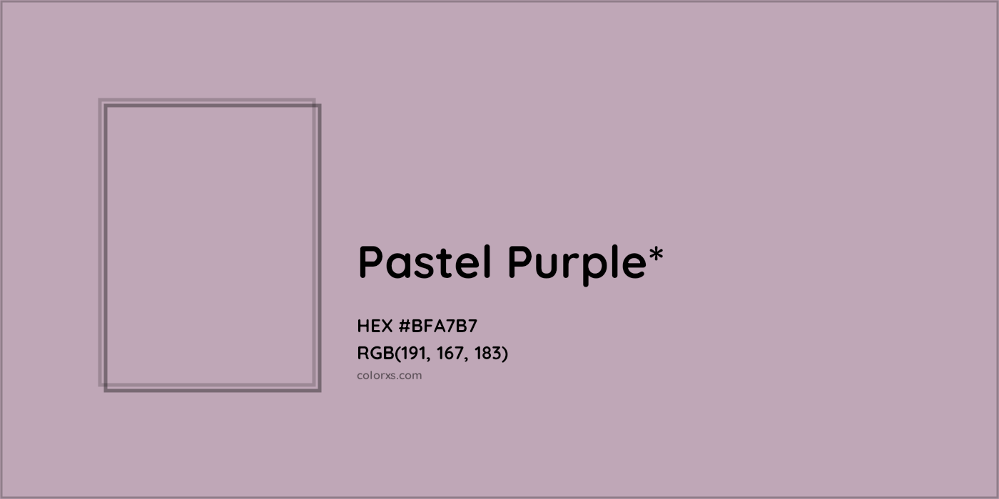 HEX #BFA7B7 Color Name, Color Code, Palettes, Similar Paints, Images
