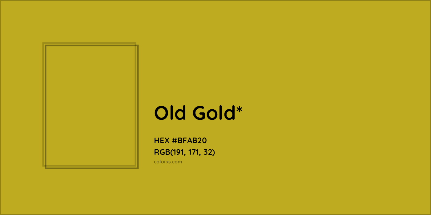 HEX #BFAB20 Color Name, Color Code, Palettes, Similar Paints, Images