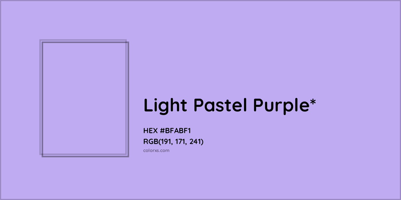 HEX #BFABF1 Color Name, Color Code, Palettes, Similar Paints, Images