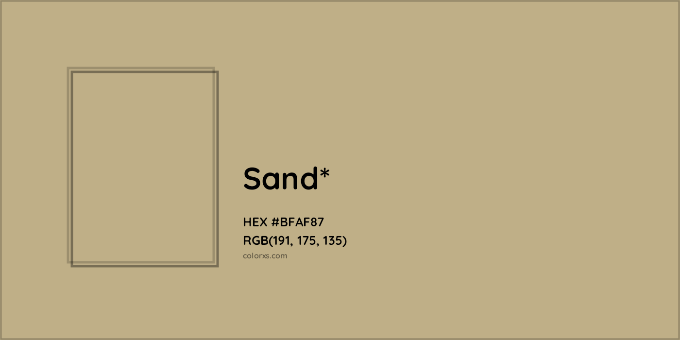 HEX #BFAF87 Color Name, Color Code, Palettes, Similar Paints, Images