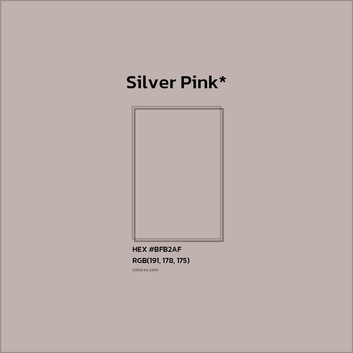 HEX #BFB2AF Color Name, Color Code, Palettes, Similar Paints, Images