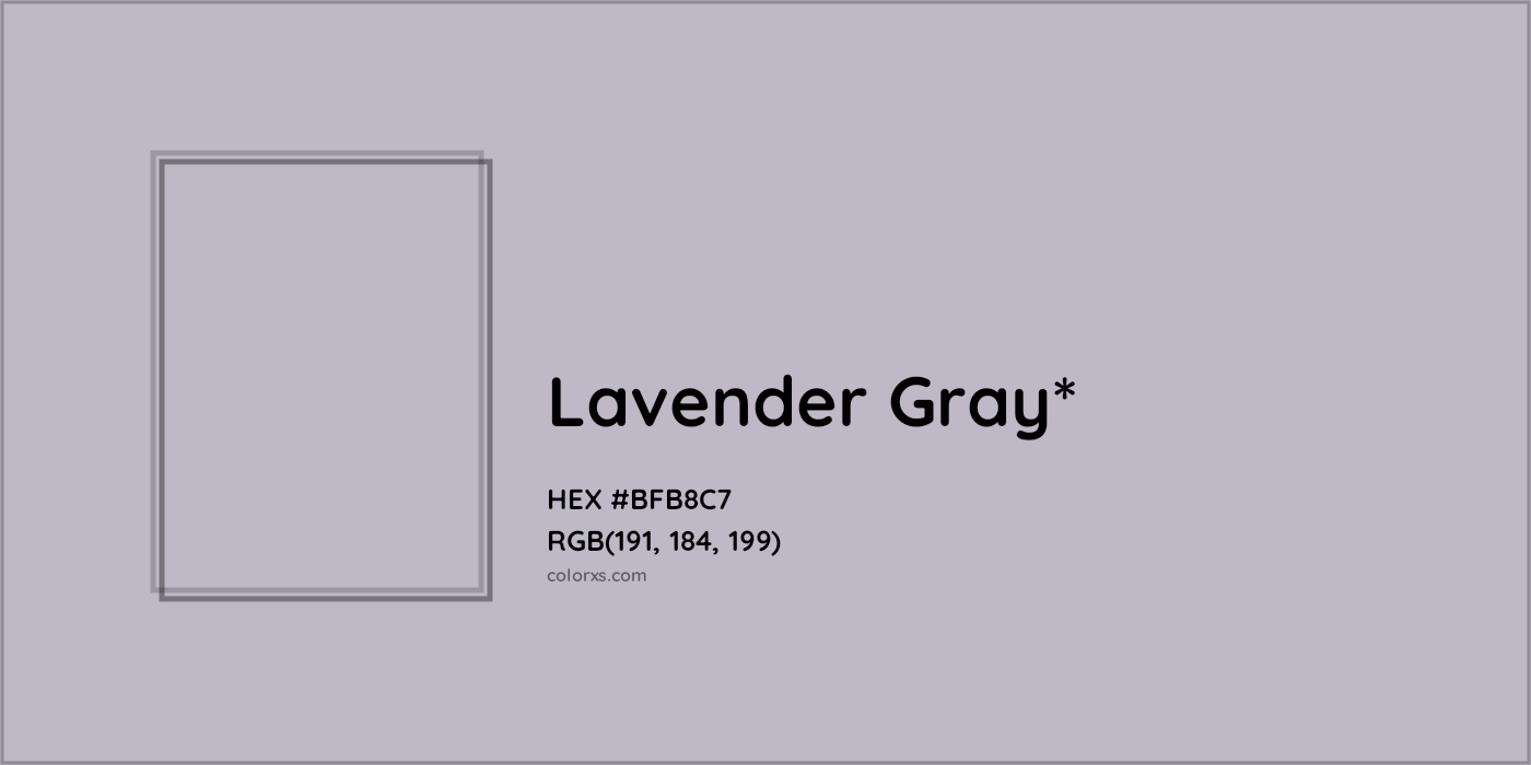 HEX #BFB8C7 Color Name, Color Code, Palettes, Similar Paints, Images