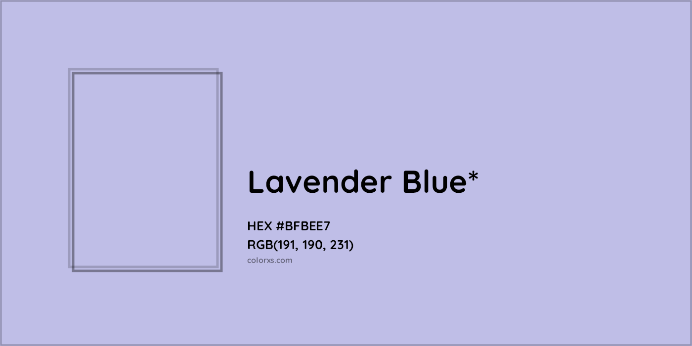 HEX #BFBEE7 Color Name, Color Code, Palettes, Similar Paints, Images