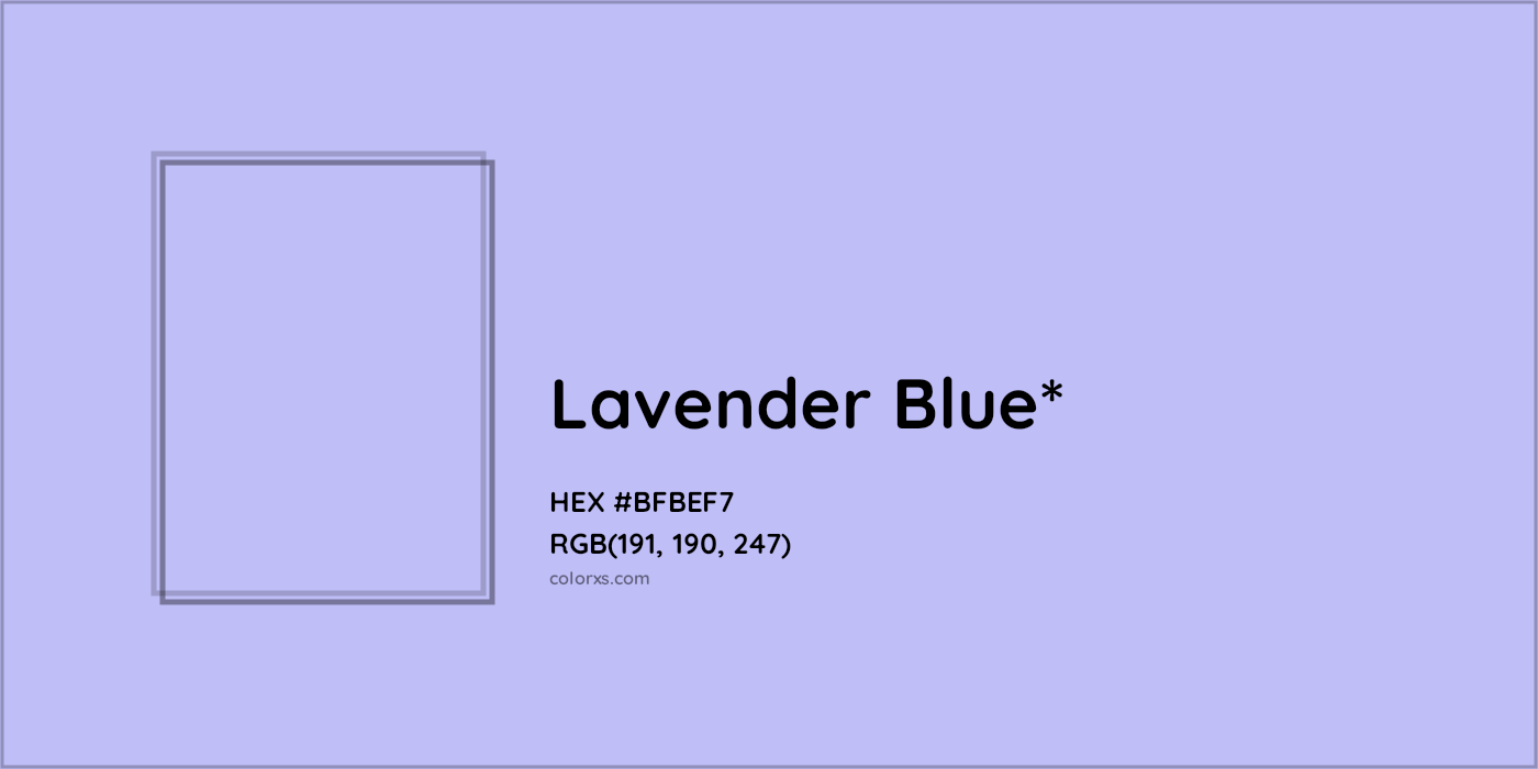 HEX #BFBEF7 Color Name, Color Code, Palettes, Similar Paints, Images