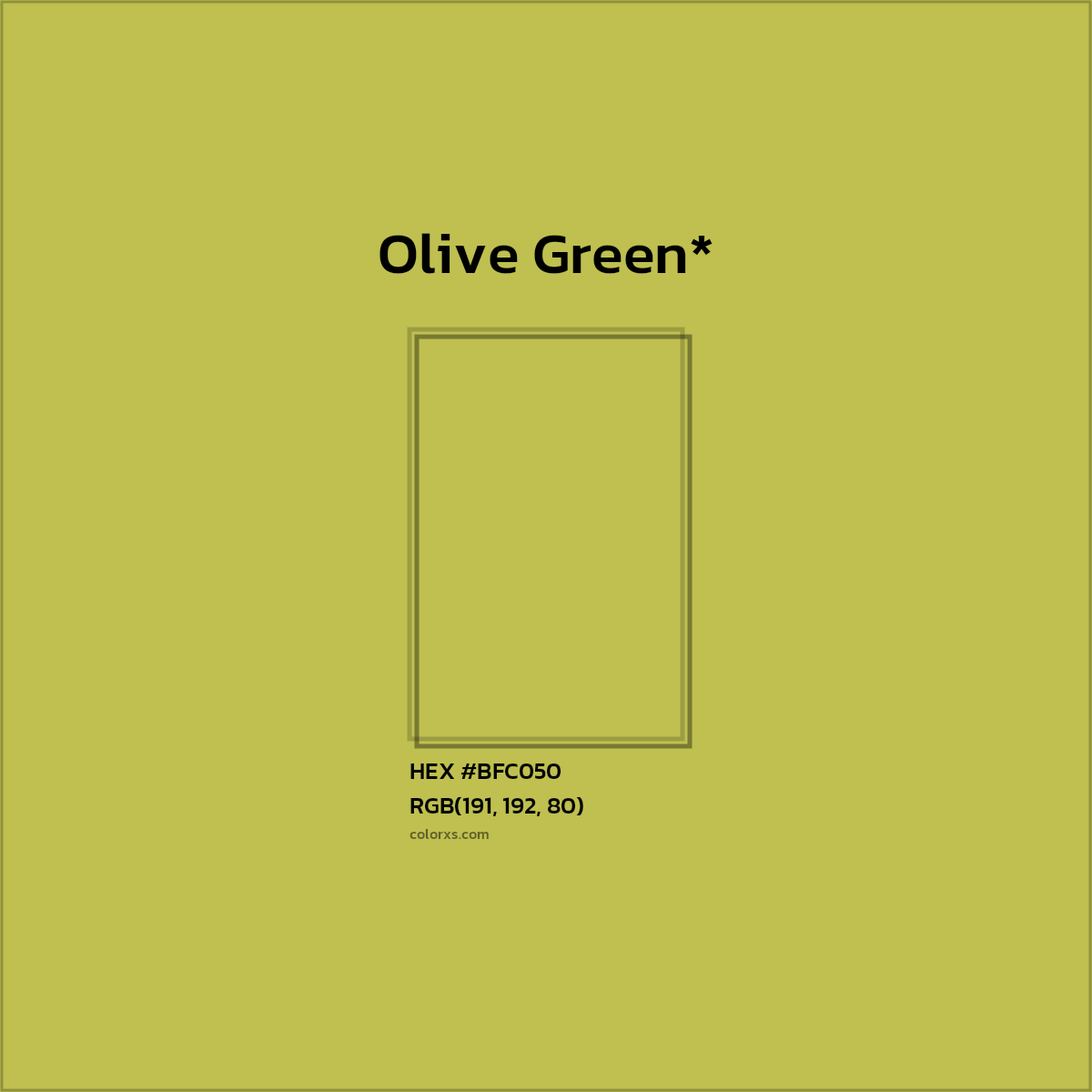 HEX #BFC050 Color Name, Color Code, Palettes, Similar Paints, Images