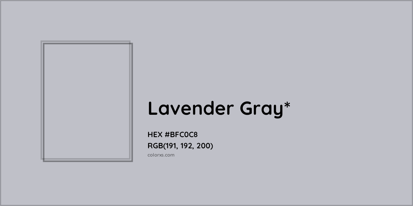 HEX #BFC0C8 Color Name, Color Code, Palettes, Similar Paints, Images