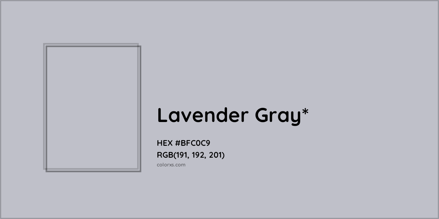 HEX #BFC0C9 Color Name, Color Code, Palettes, Similar Paints, Images
