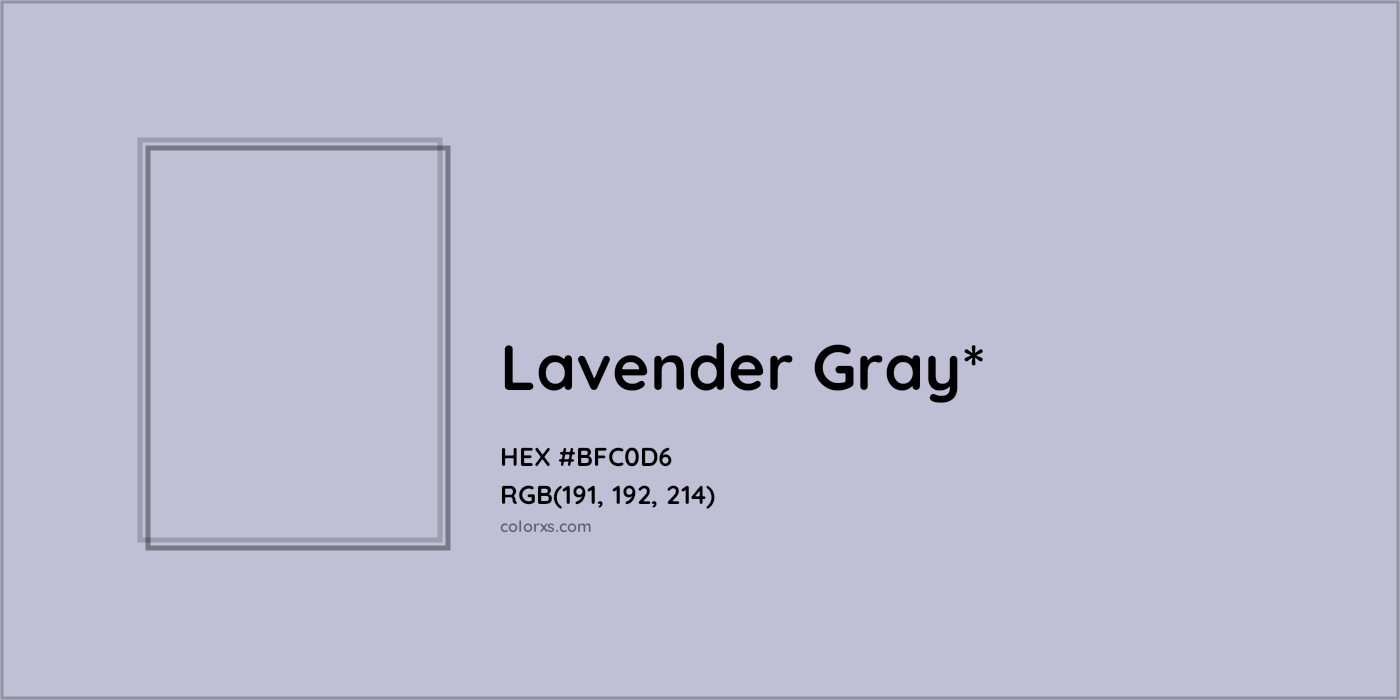 HEX #BFC0D6 Color Name, Color Code, Palettes, Similar Paints, Images