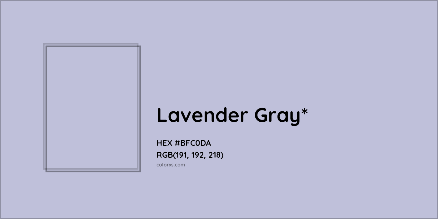 HEX #BFC0DA Color Name, Color Code, Palettes, Similar Paints, Images