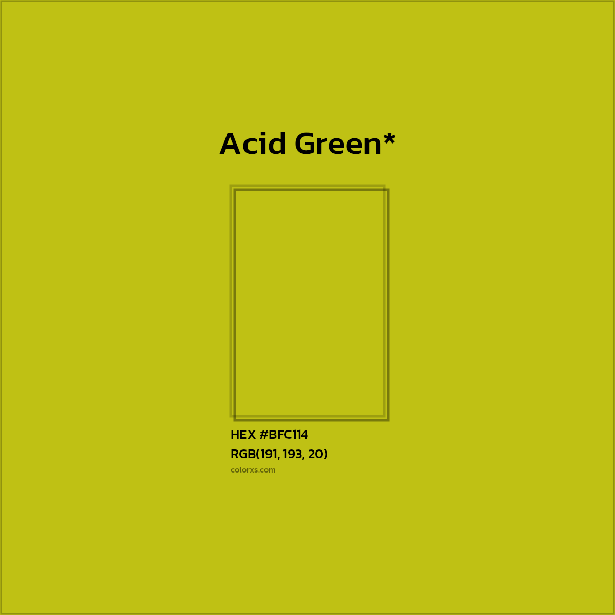 HEX #BFC114 Color Name, Color Code, Palettes, Similar Paints, Images