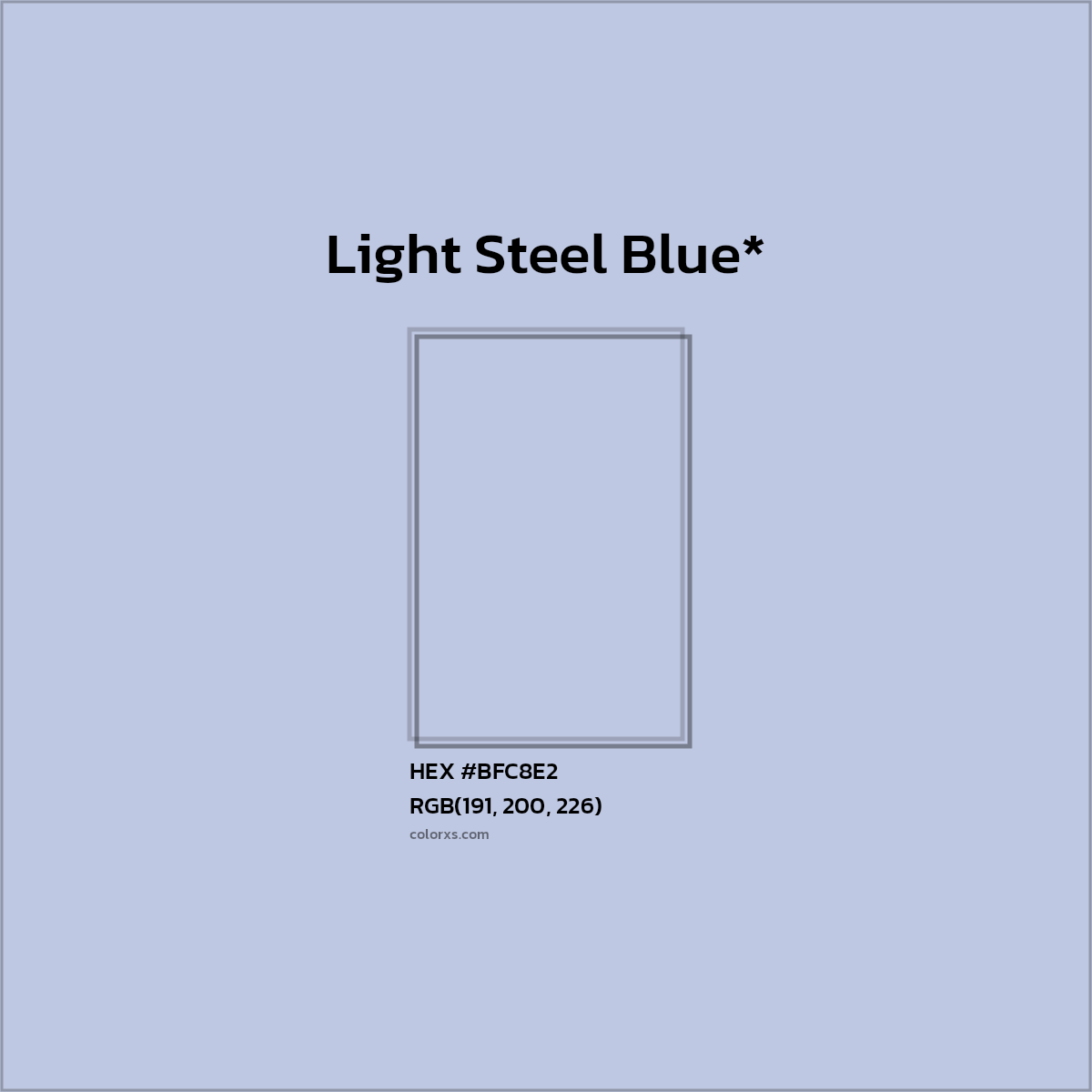 HEX #BFC8E2 Color Name, Color Code, Palettes, Similar Paints, Images