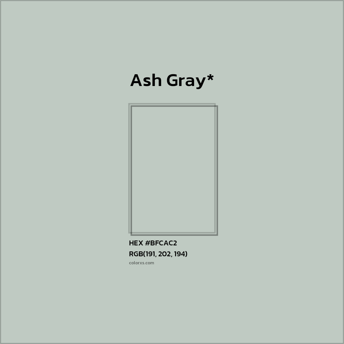 HEX #BFCAC2 Color Name, Color Code, Palettes, Similar Paints, Images
