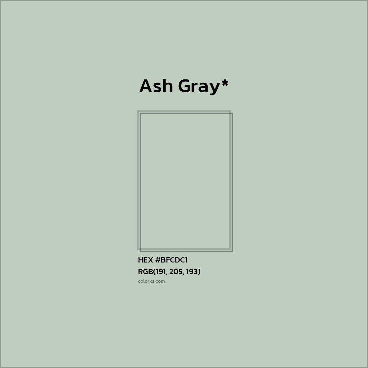 HEX #BFCDC1 Color Name, Color Code, Palettes, Similar Paints, Images