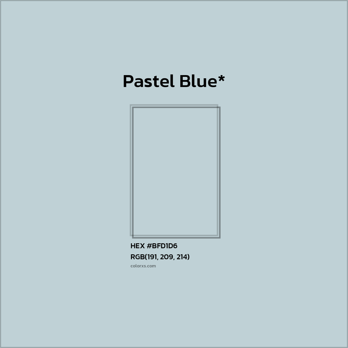 HEX #BFD1D6 Color Name, Color Code, Palettes, Similar Paints, Images