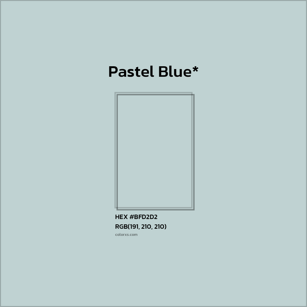 HEX #BFD2D2 Color Name, Color Code, Palettes, Similar Paints, Images