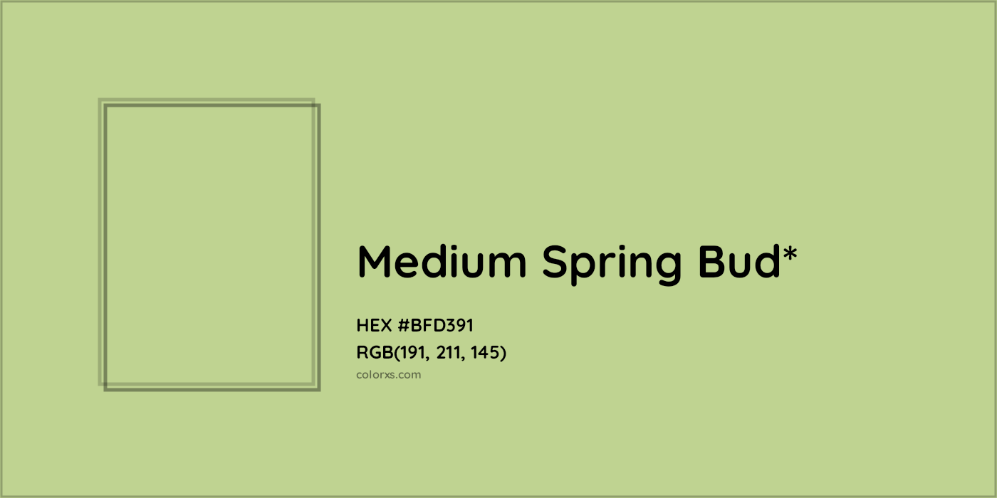 HEX #BFD391 Color Name, Color Code, Palettes, Similar Paints, Images