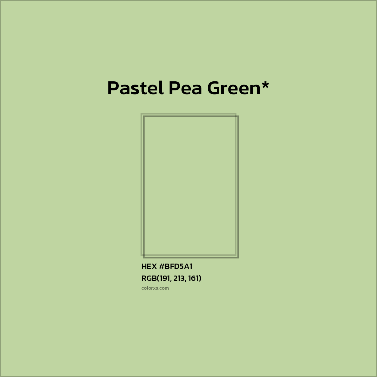 HEX #BFD5A1 Color Name, Color Code, Palettes, Similar Paints, Images