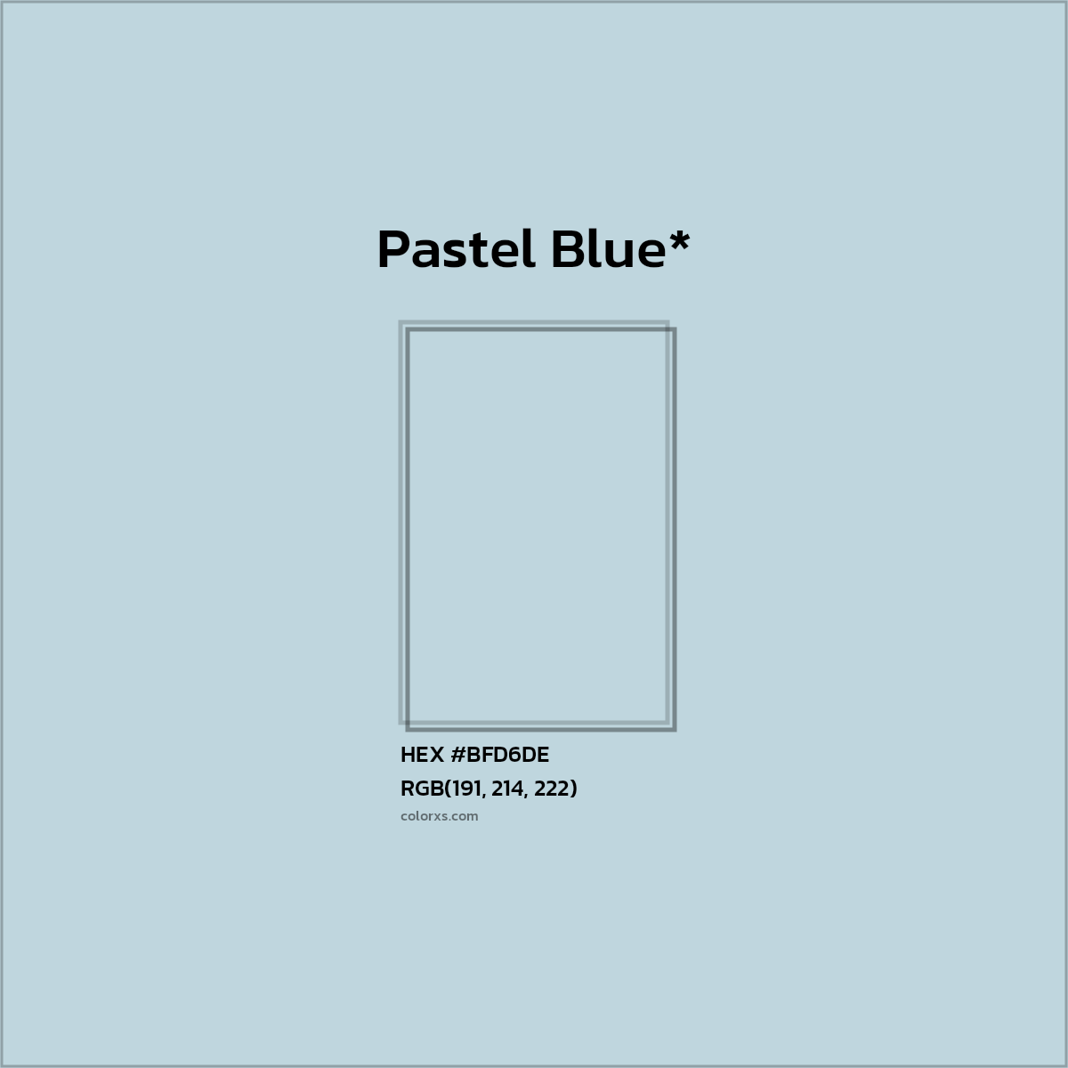 HEX #BFD6DE Color Name, Color Code, Palettes, Similar Paints, Images