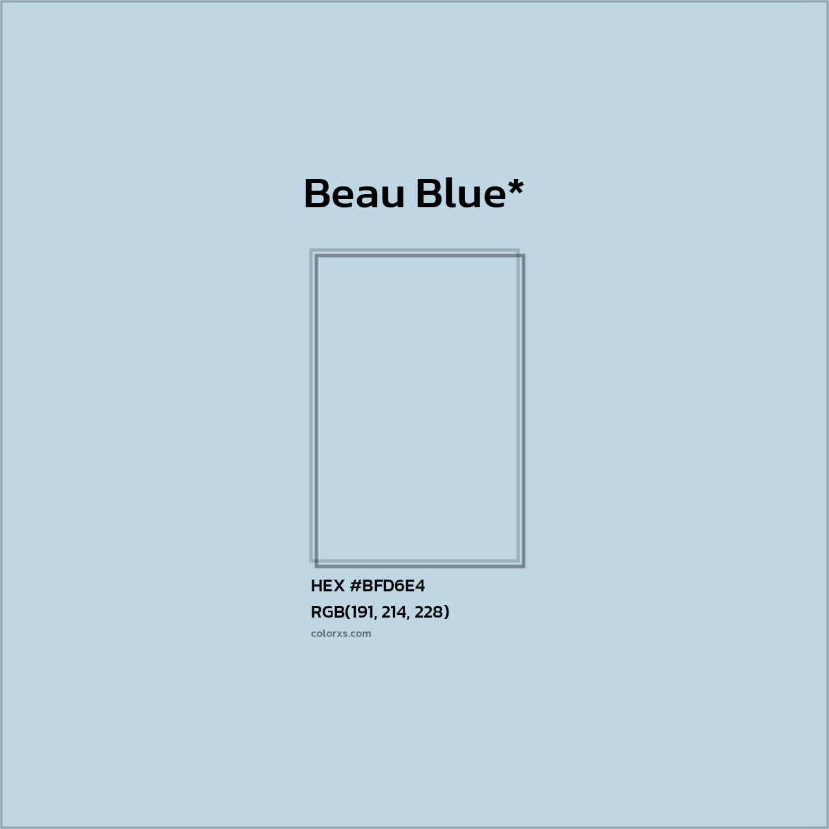 HEX #BFD6E4 Color Name, Color Code, Palettes, Similar Paints, Images