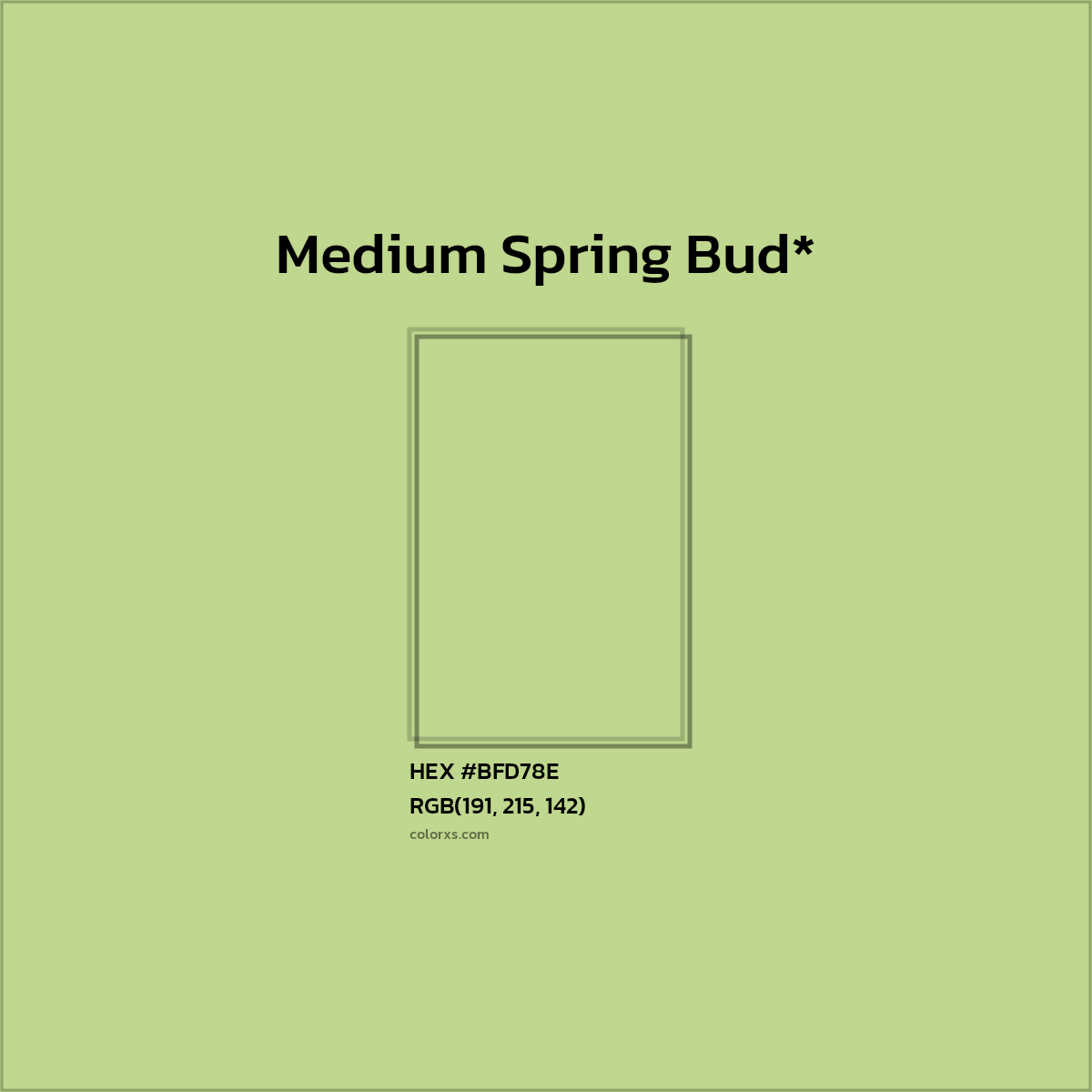 HEX #BFD78E Color Name, Color Code, Palettes, Similar Paints, Images