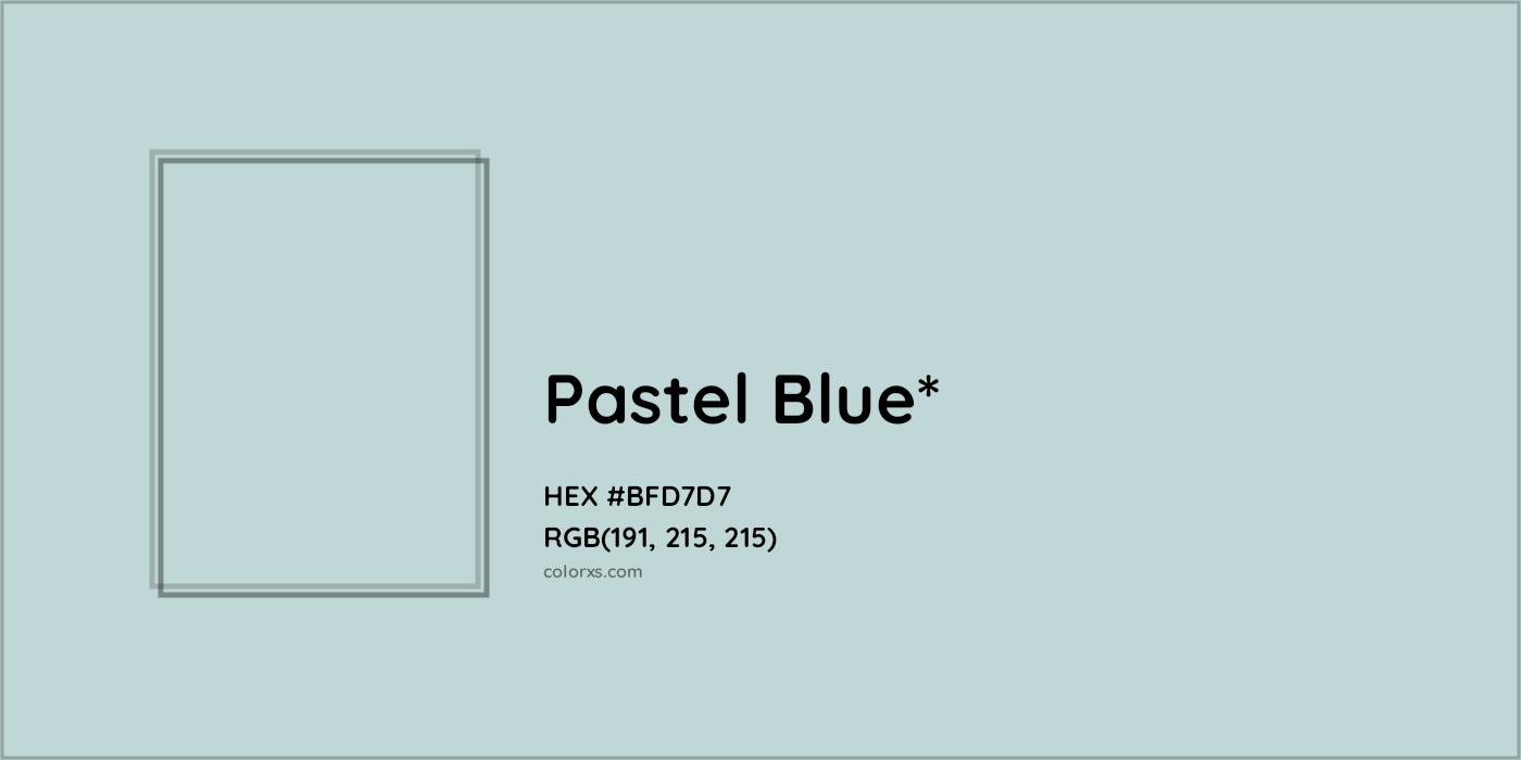 HEX #BFD7D7 Color Name, Color Code, Palettes, Similar Paints, Images