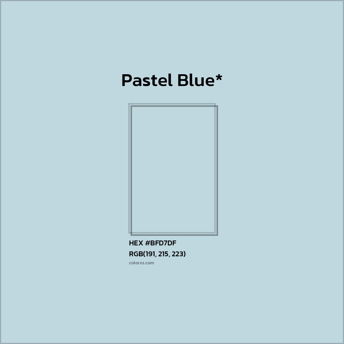 HEX #BFD7DF Color Name, Color Code, Palettes, Similar Paints, Images