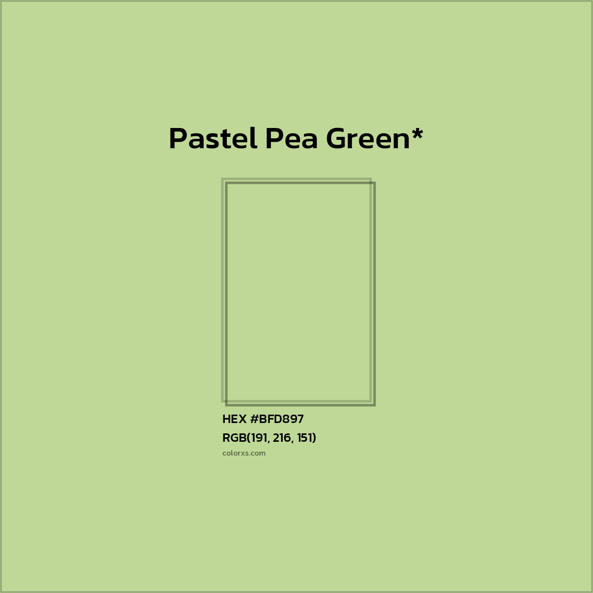 HEX #BFD897 Color Name, Color Code, Palettes, Similar Paints, Images
