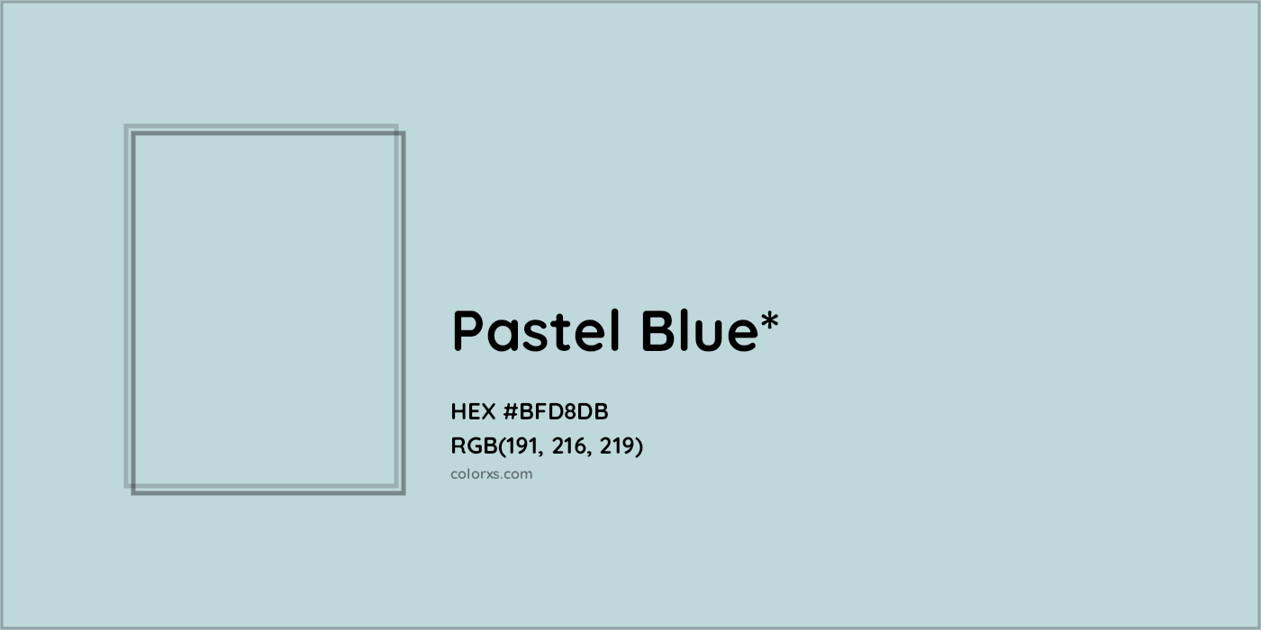 HEX #BFD8DB Color Name, Color Code, Palettes, Similar Paints, Images