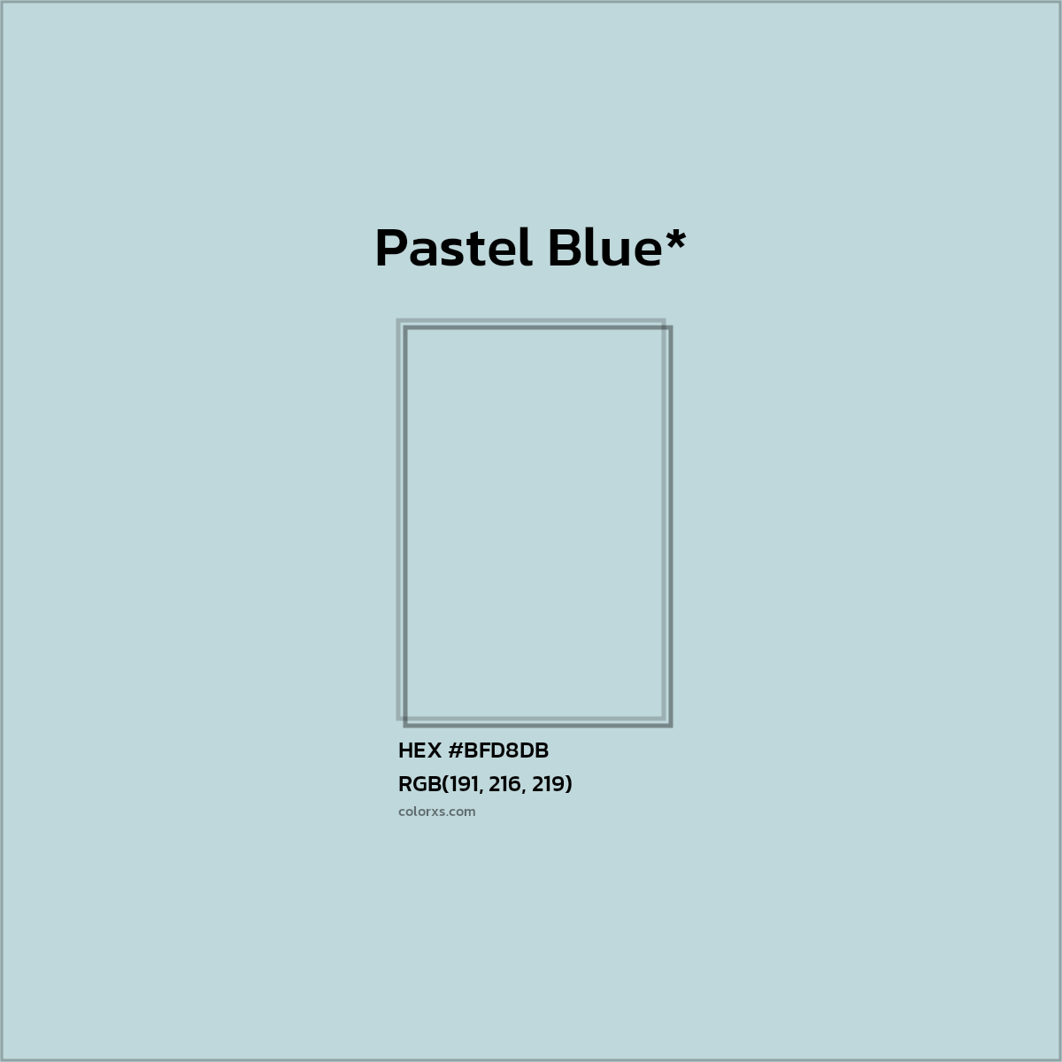 HEX #BFD8DB Color Name, Color Code, Palettes, Similar Paints, Images