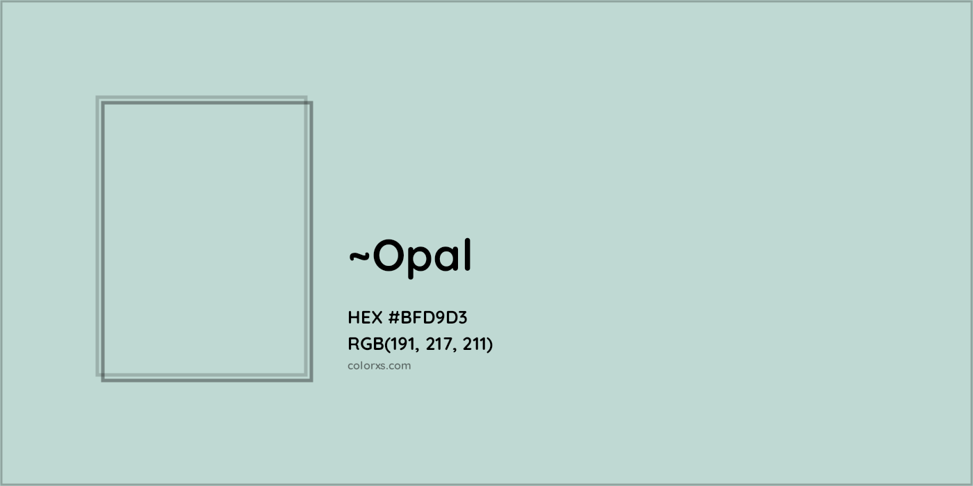 HEX #BFD9D3 Color Name, Color Code, Palettes, Similar Paints, Images