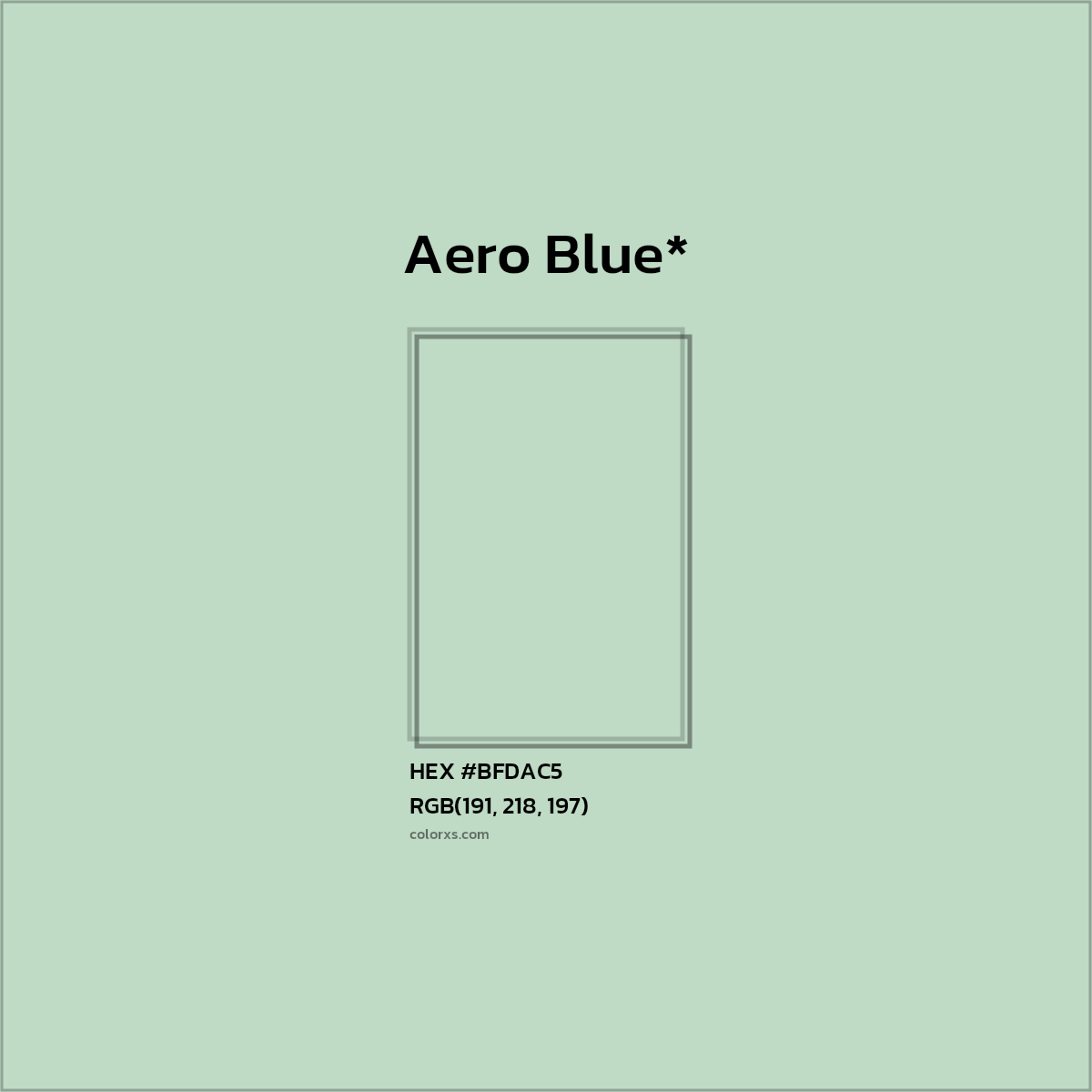 HEX #BFDAC5 Color Name, Color Code, Palettes, Similar Paints, Images