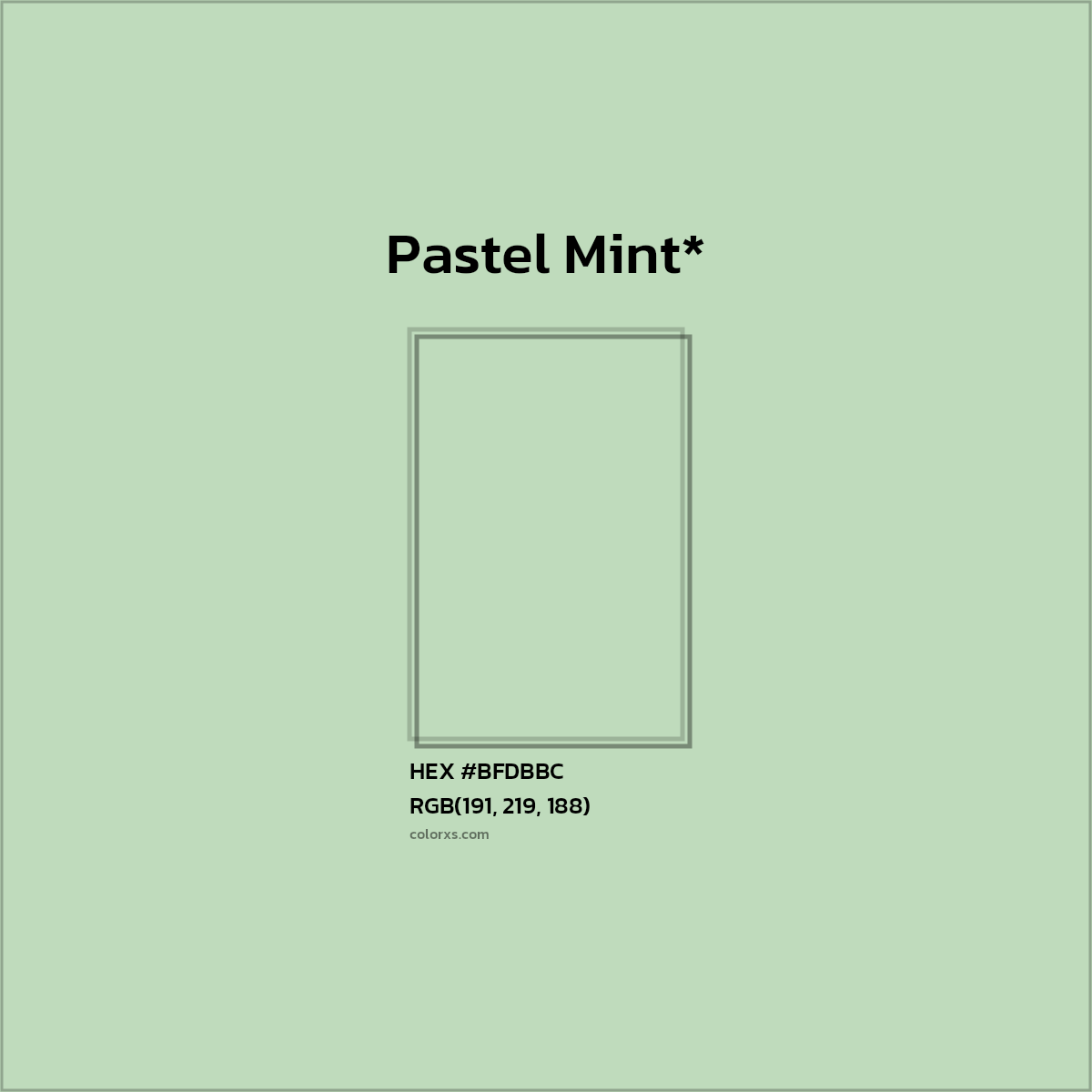 HEX #BFDBBC Color Name, Color Code, Palettes, Similar Paints, Images