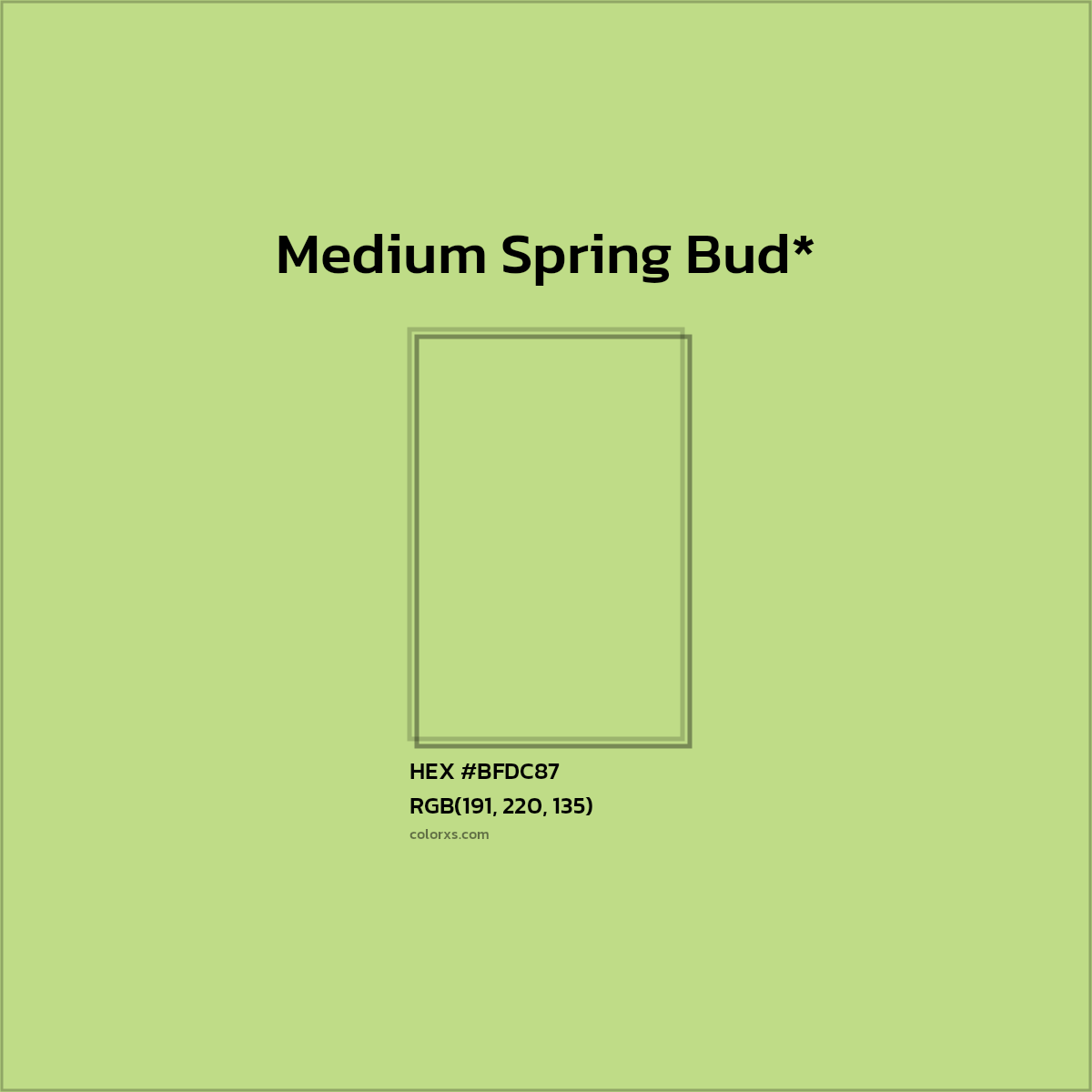 HEX #BFDC87 Color Name, Color Code, Palettes, Similar Paints, Images
